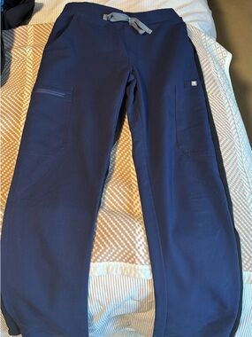 Figs Navy Blue Women's Drawstring Cargo Scrub Pants